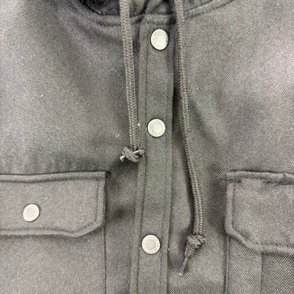 Dickies Black Quilted Insulated Flannel Shirt Jacket with Hood Size L/G (42-44) - Picture 8 of 13